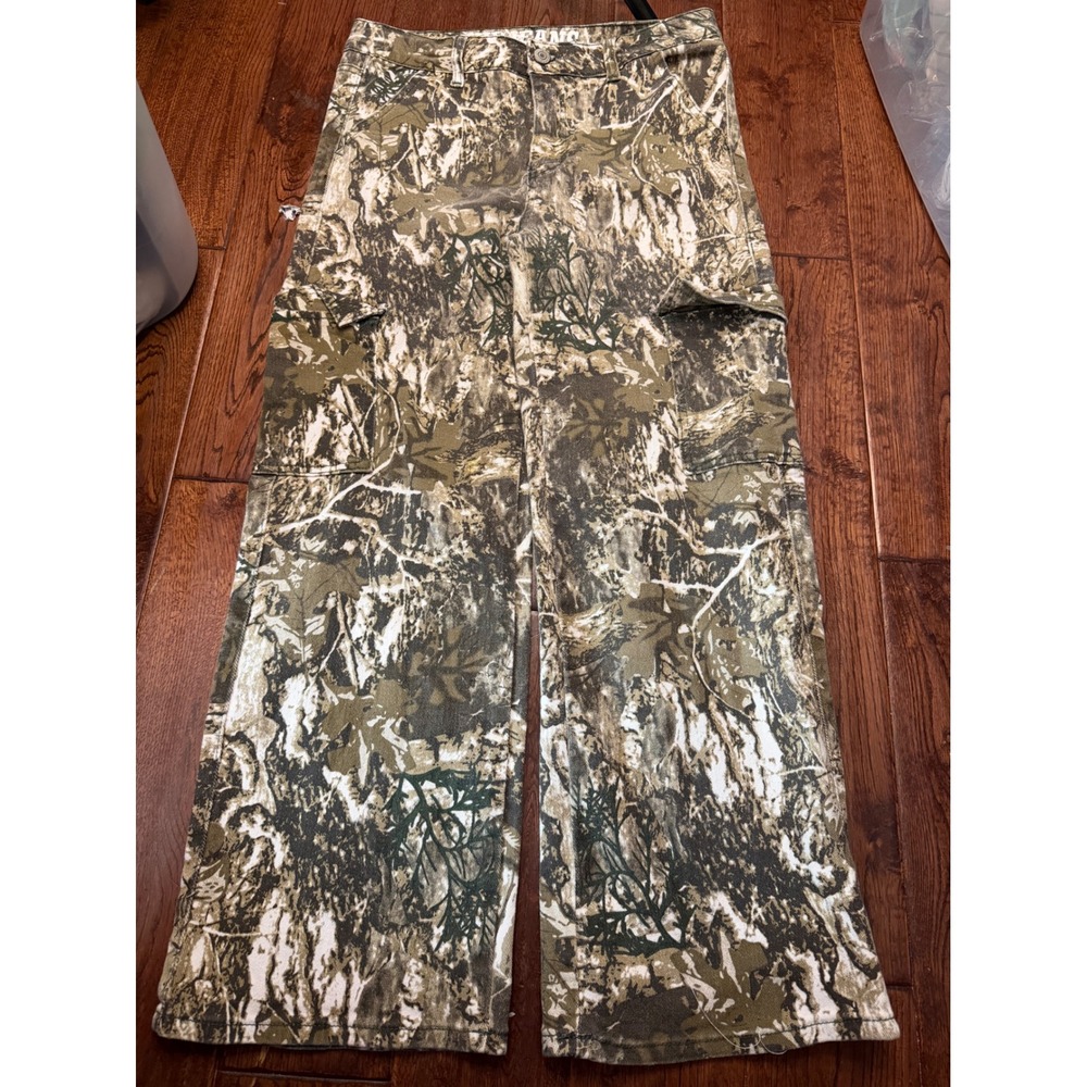 VIP Jeans Womens Real Tree Camo Cargo Pants Wide Leg Camouflage Size 13/31